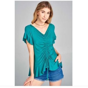 Emerald Ruched Top